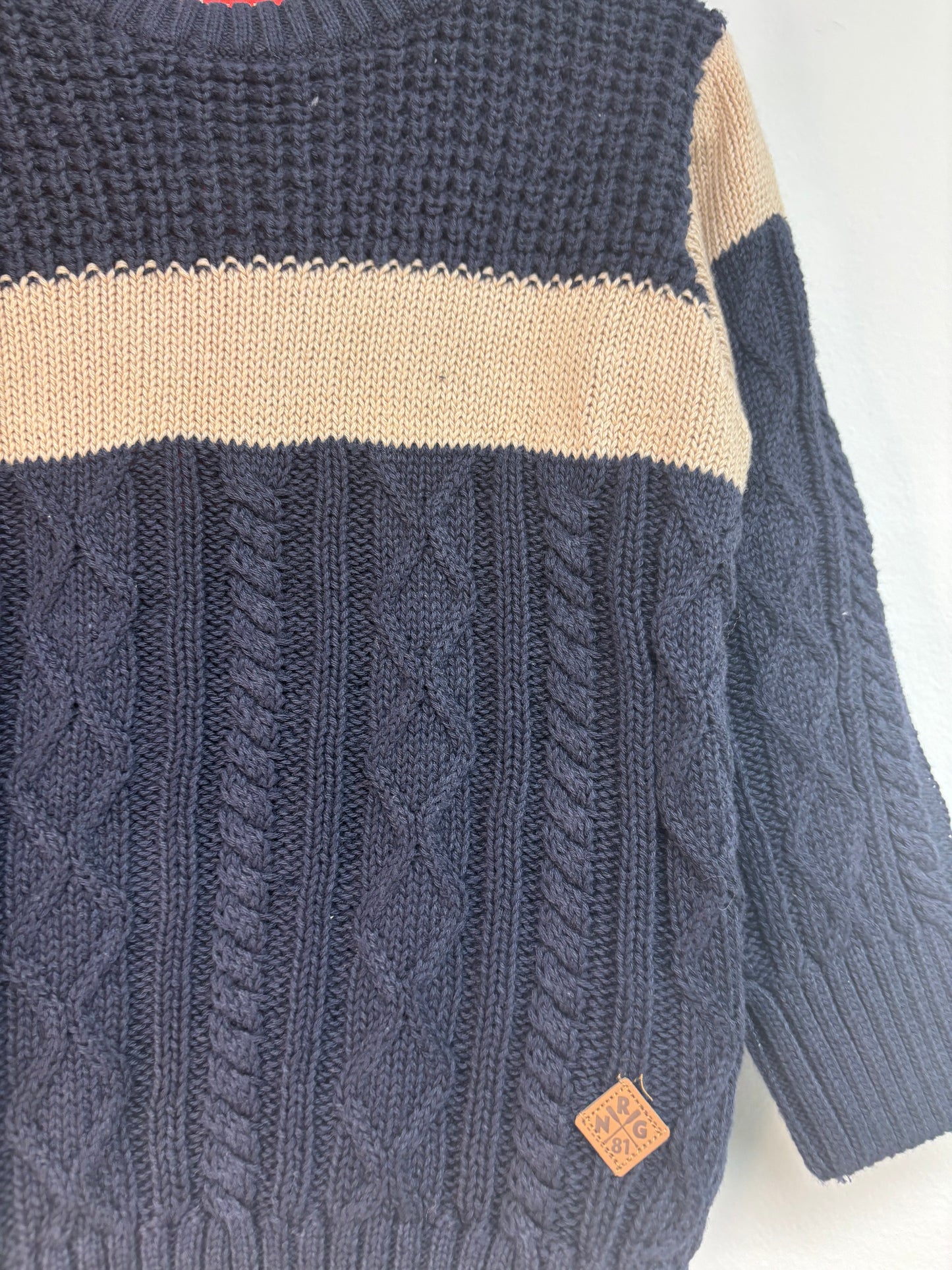 Maglione Blu/Beige