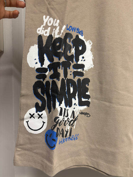 Maglietta sabbia con scritta