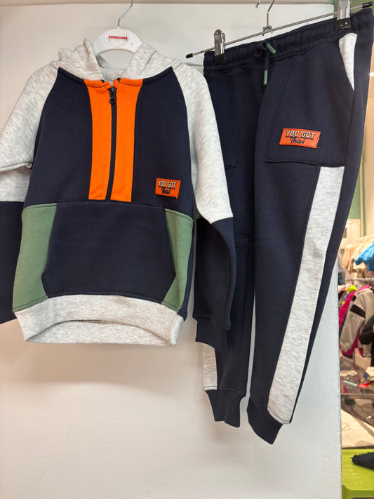 Tuta Blu/grigia/arancio