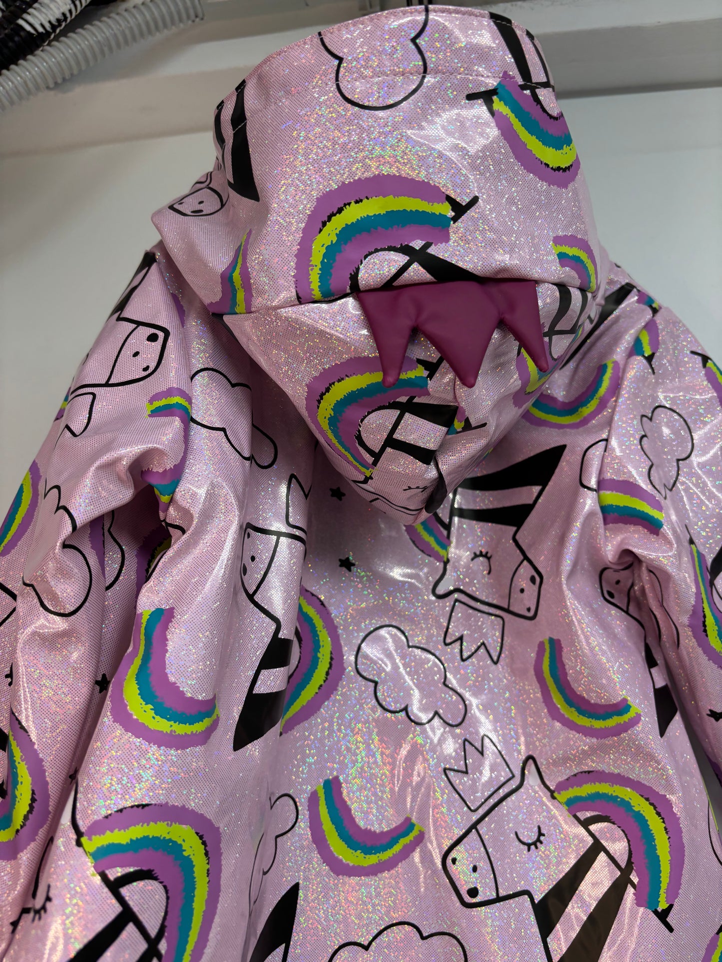 Impermeabile Unicorno Arcobaleno Imbottito