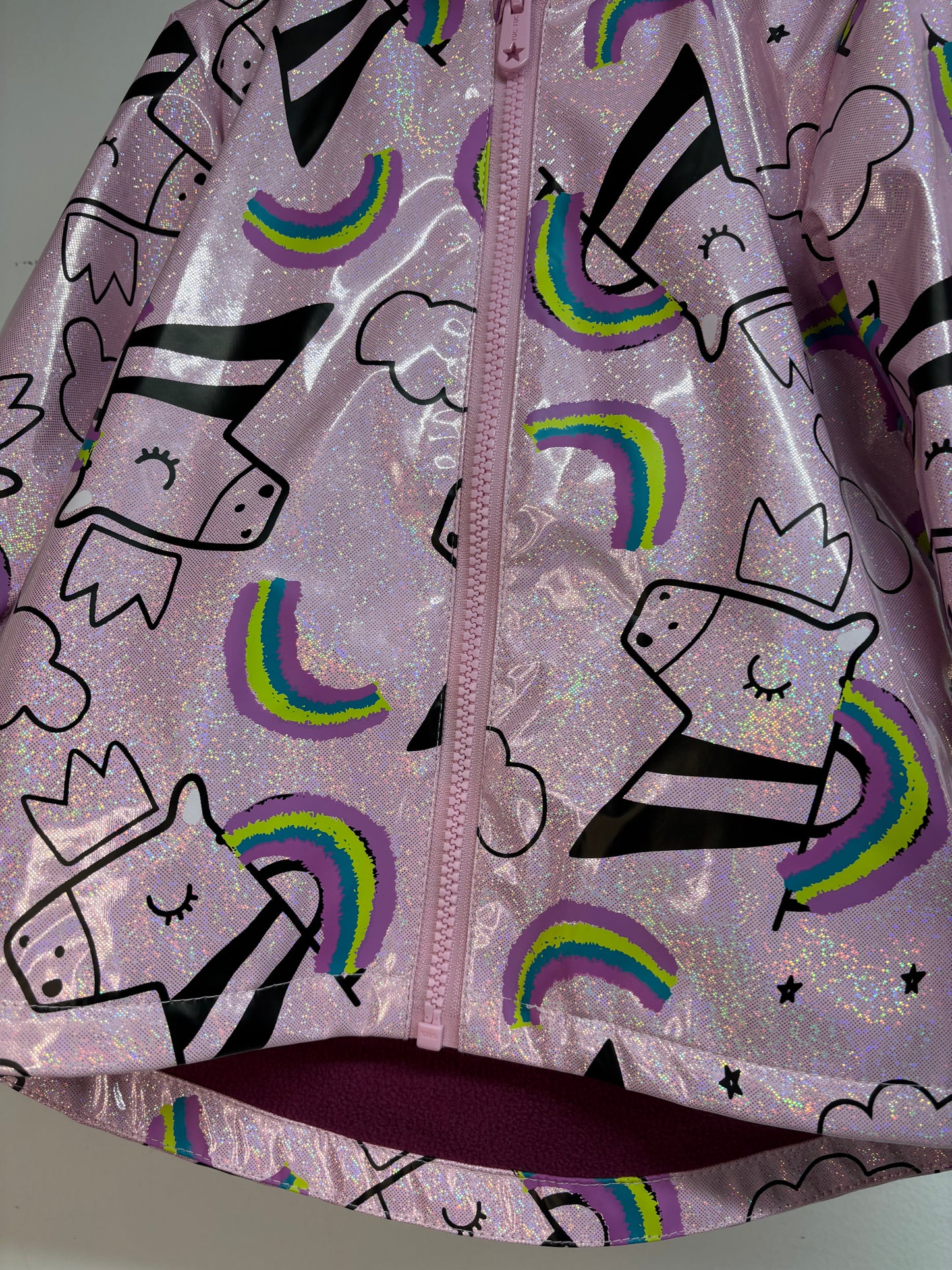 Impermeabile Unicorno Arcobaleno Imbottito