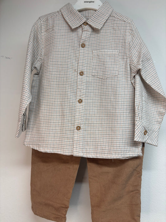 Completo camicia+pantalone velluto
