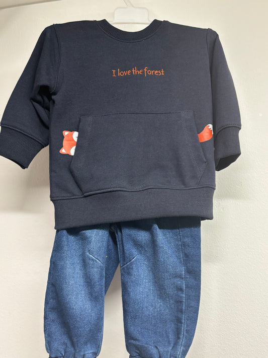 Completo Jeans+felpa volpe